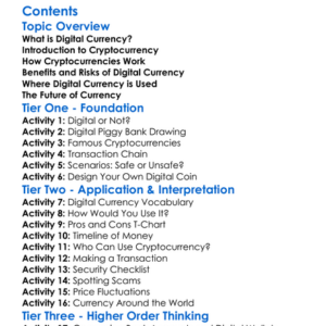 Digital Currency And Cryptocurrency Basics Worksheet Activity Booklet
