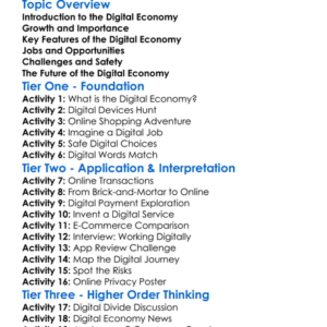Digital Economy Worksheet Activity Booklet
