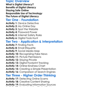 Digital Literacy Worksheet Activity Booklet