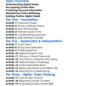 Digital Safety And Online Health Worksheet Activity Booklet