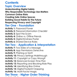 Digital Safety And Responsible Technology Use Worksheet Activity Booklet
