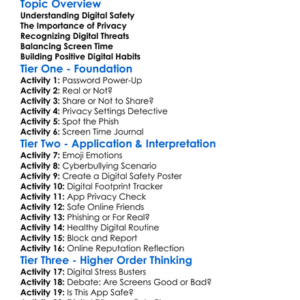 Digital Safety And Wellness Worksheet Activity Booklet
