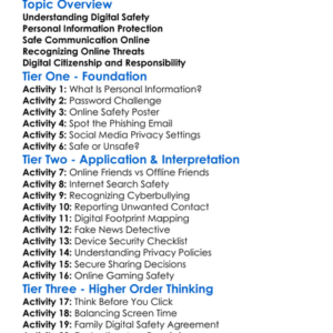 Digital Safety Worksheet Activity Booklet