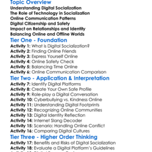 Digital Socialization Worksheet Activity Booklet