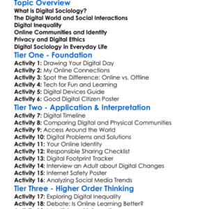 Digital Sociology Worksheet Activity Booklet