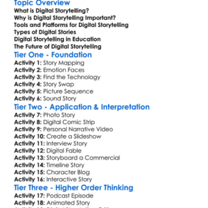 Digital Storytelling Worksheet Activity Booklet