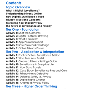 Digital Surveillance And Privacy Issues Worksheet Activity Booklet