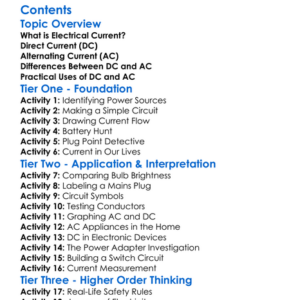 Direct And Alternating Current Dc And Ac Worksheet Activity Booklet