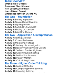 Direct Current Worksheet Activity Booklet