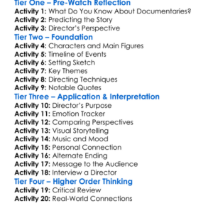 Director By Night 2022 Worksheet Activity Booklet