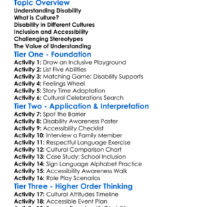 Disability And Culture Worksheet Activity Booklet