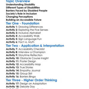 Disability And Society Worksheet Activity Booklet