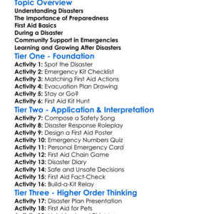 Disaster Response And First Aid Worksheet Activity Booklet