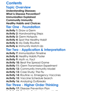 Disease Prevention And Immunization Worksheet Activity Booklet