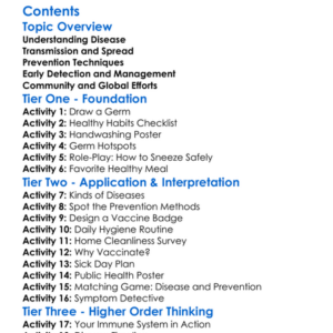 Disease Prevention And Management Worksheet Activity Booklet