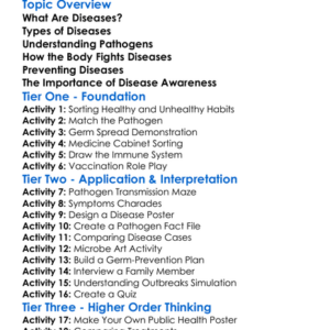 Diseases And Pathogens Worksheet Activity Booklet