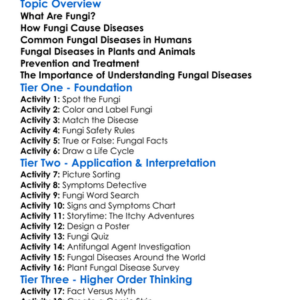 Diseases Caused By Fungi Worksheet Activity Booklet