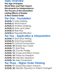 Dismantling Of European Empires Worksheet Activity Booklet