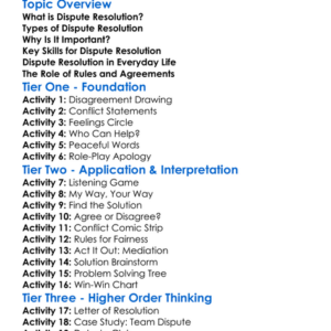 Dispute Resolution Worksheet Activity Booklet
