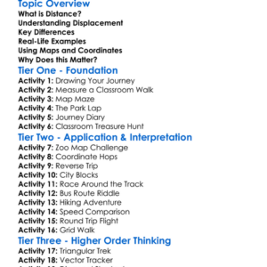 Distance And Displacement Worksheet Activity Booklet