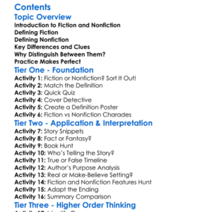 Distinguishing Between Fiction And Nonfiction Worksheet Activity Booklet