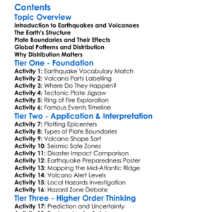 Distribution Of Earthquakes And Volcanoes Worksheet Activity Booklet