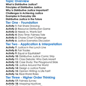 Distributive Justice Worksheet Activity Booklet