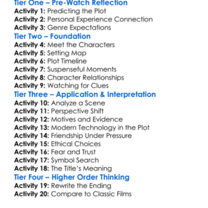 Disturbia 2007 Worksheet Activity Booklet