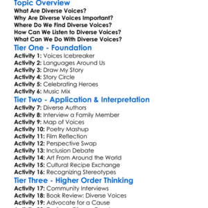 Diverse Voices Worksheet Activity Booklet