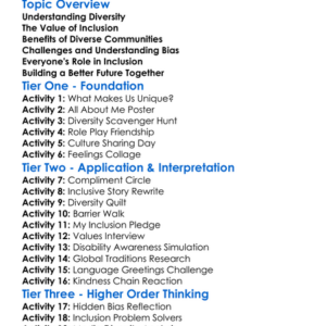 Diversity And Inclusion Worksheet Activity Booklet