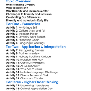 Diversity And Inclusion Worksheet Activity Booklet