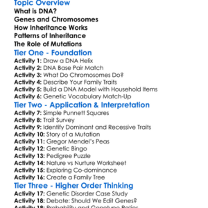 Dna And Genetic Inheritance Worksheet Activity Booklet