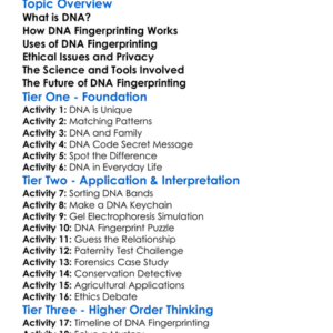 Dna Fingerprinting Worksheet Activity Booklet