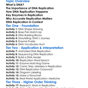 Dna Replication Worksheet Activity Booklet