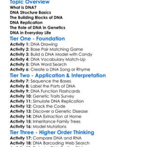 Dna Structure And Function Worksheet Activity Booklet