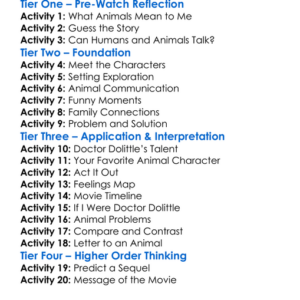 Doctor Dolittle 1998 Worksheet Activity Booklet