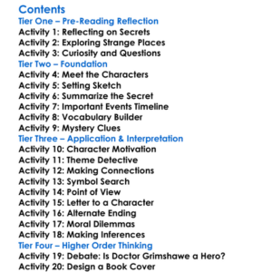 Doctor Grimshawes Secret Nathaniel Hawthorne Worksheet Activity Booklet