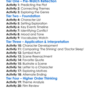 Doctor Sleep 2019 Worksheet Activity Booklet