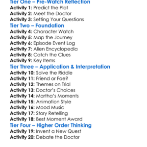 Doctor Who The Infinite Quest 2007 Worksheet Activity Booklet