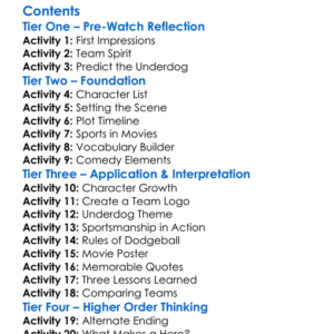 Dodgeball A True Underdog Story 2004 Worksheet Activity Booklet