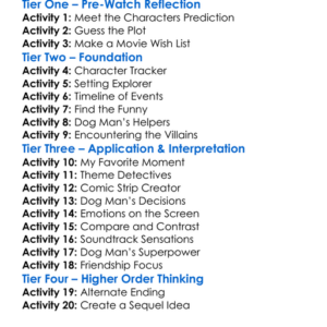 Dog Man Worksheet Activity Booklet