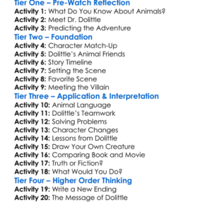 Dolittle Worksheet Activity Booklet