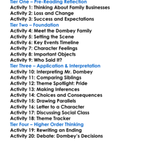 Dombey And Son Charles Dickens Worksheet Activity Booklet