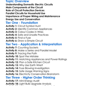 Domestic Electric Circuits Worksheet Activity Booklet