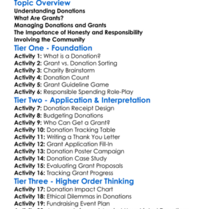 Donations And Grants Management Worksheet Activity Booklet