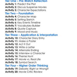 Dont Say A Word 2001 Worksheet Activity Booklet