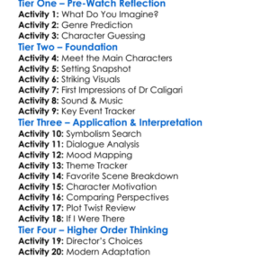Dr Caligari 1989 Worksheet Activity Booklet