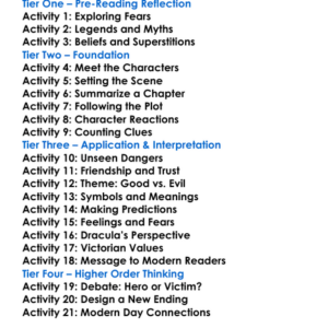 Dracula Bram Stoker Worksheet Activity Booklet