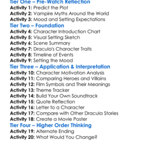 Dracula Rising 1993 Worksheet Activity Booklet