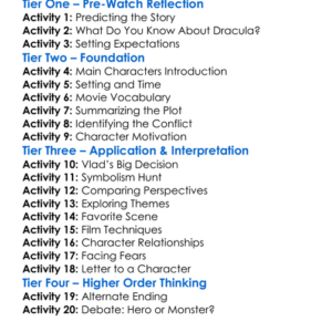 Dracula Untold 2014 Worksheet Activity Booklet